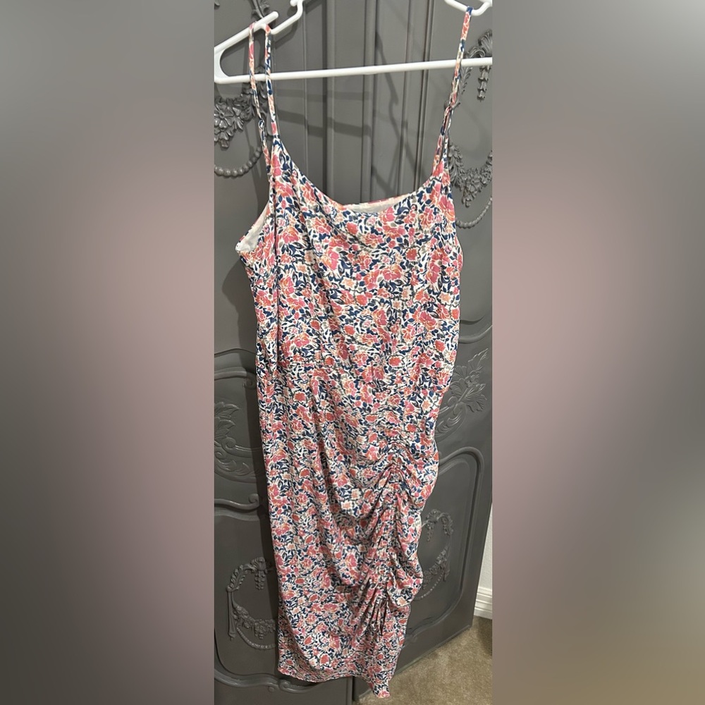 1. State Floral Midi Dress in Pink, Navy & Cream